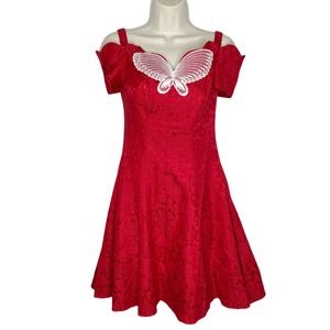 Vintage All That Jazz Red Sweetheart Dress Small